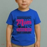 Bodybuilding Mom Like A Normal Mom Bodybuilding Mommy Gift Toddler T-Shirt thumb 2
