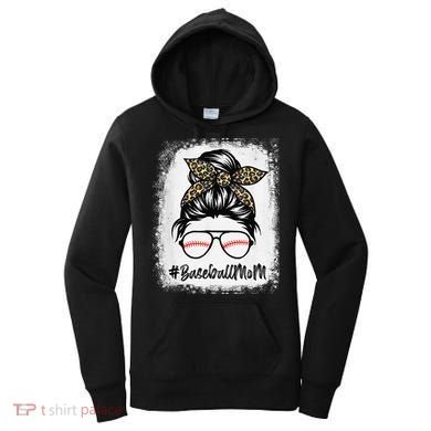 Baseball Mom Leopard Mothers Day Women Baseball Mama Women's Hoodie
