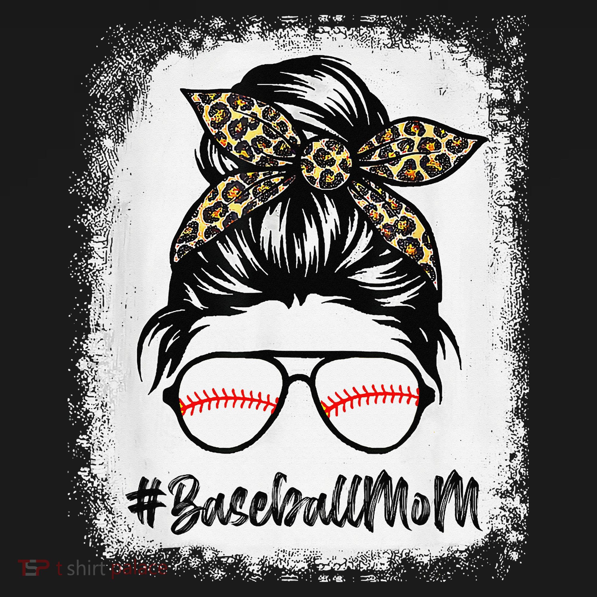 Baseball Mom Leopard Mothers Day Women Baseball Mama Women's Hoodie