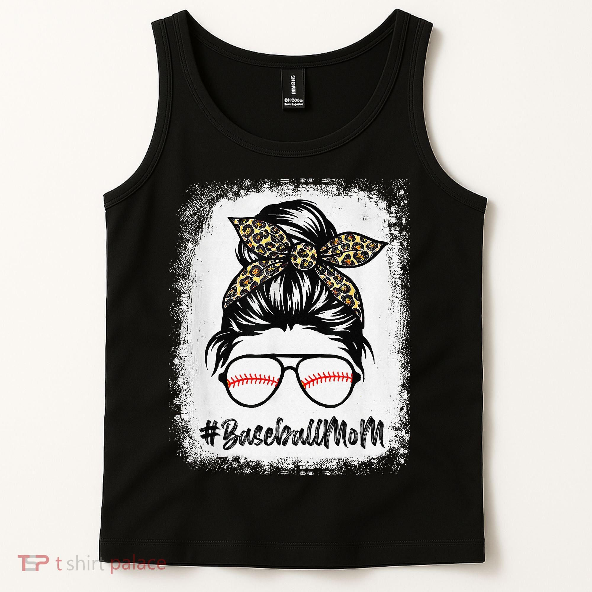 Baseball Mom Leopard Mothers Day Women Baseball Mama Tank Top