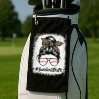 Baseball Mom Leopard Mothers Day Women Baseball Mama Golf Towel thumb 2