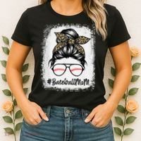 Baseball Mom Leopard Mothers Day Women Baseball Mama Women's T-Shirt thumb 2