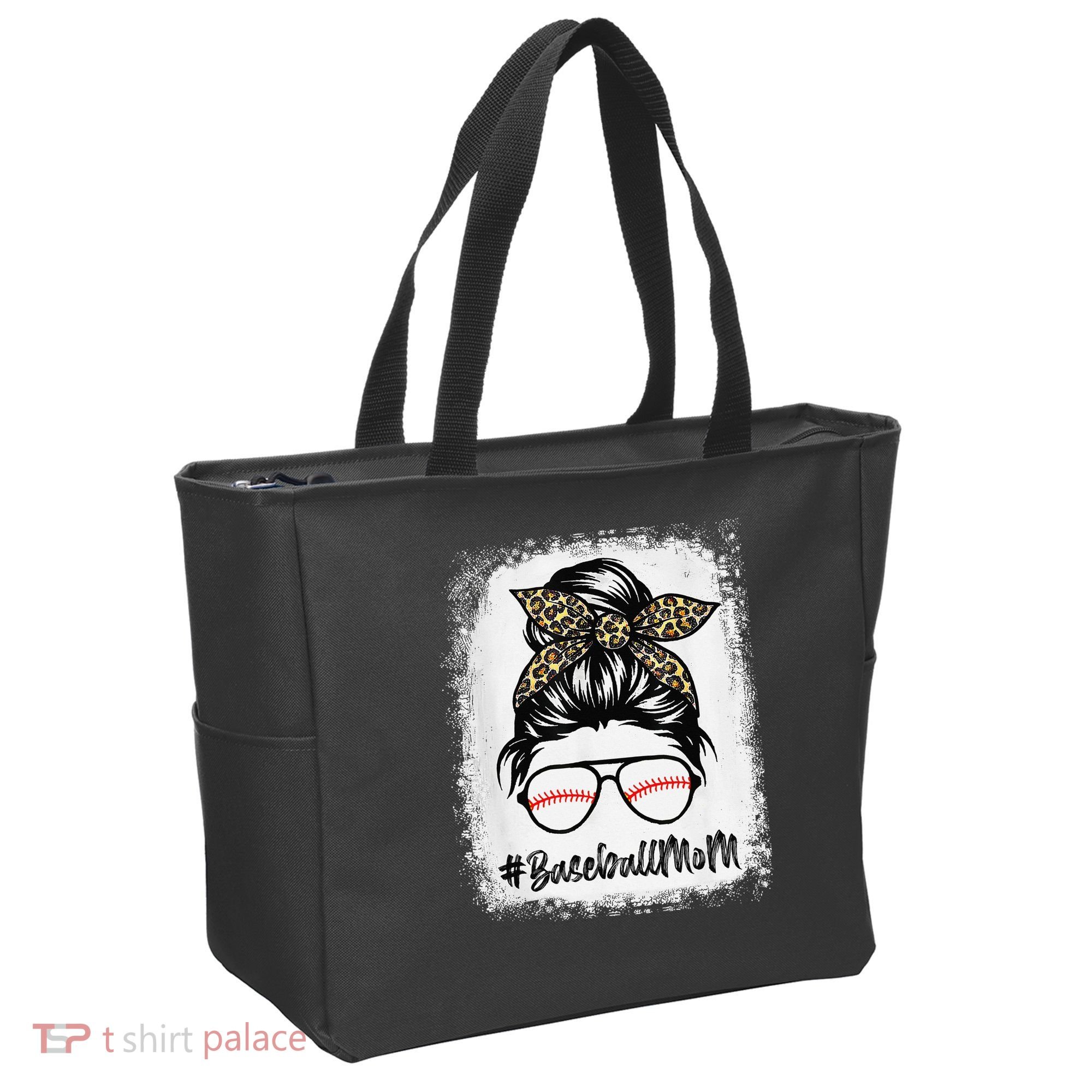 Baseball Mom Leopard Mothers Day Women Baseball Mama Tote Bag