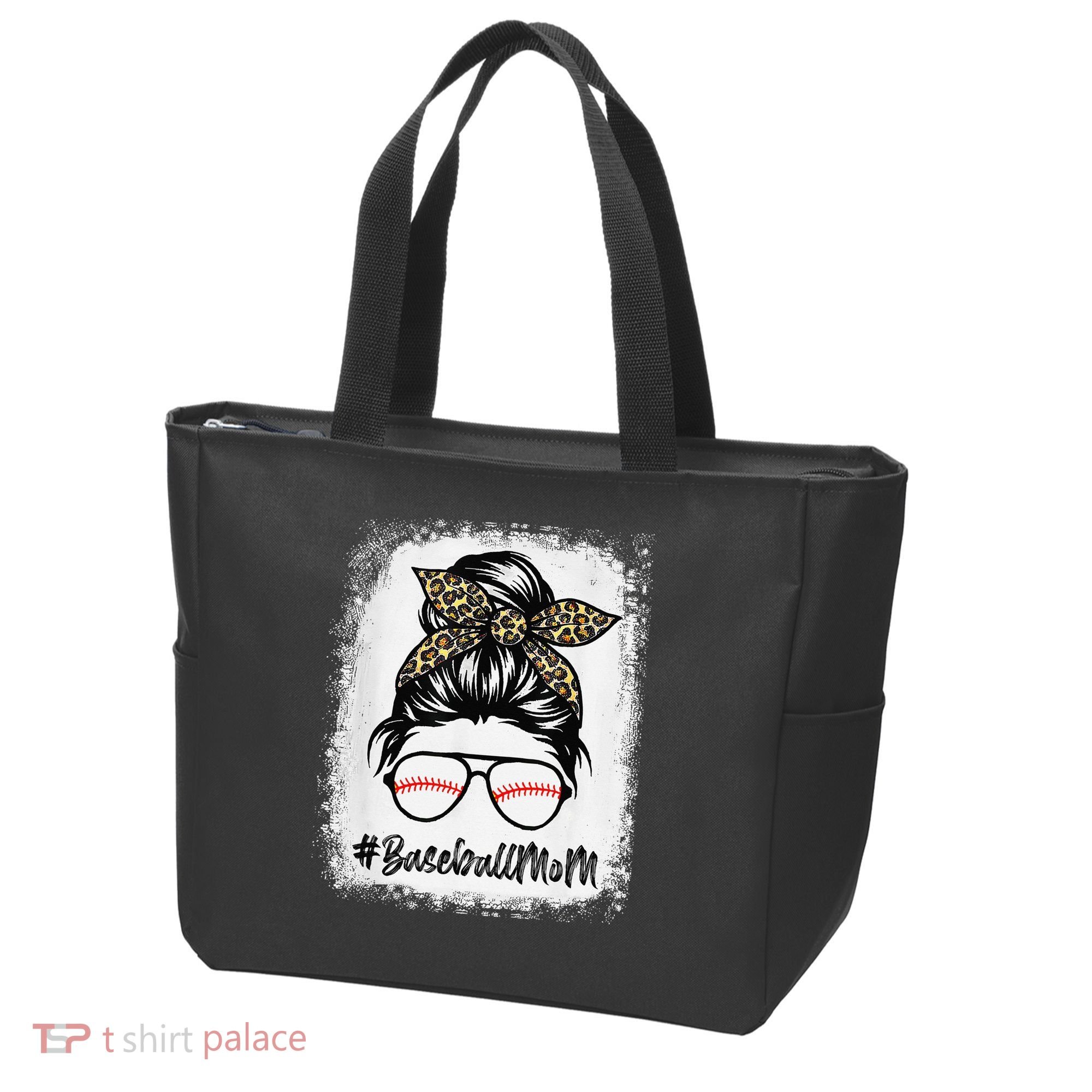 Baseball Mom Leopard Mothers Day Women Baseball Mama Tote Bag