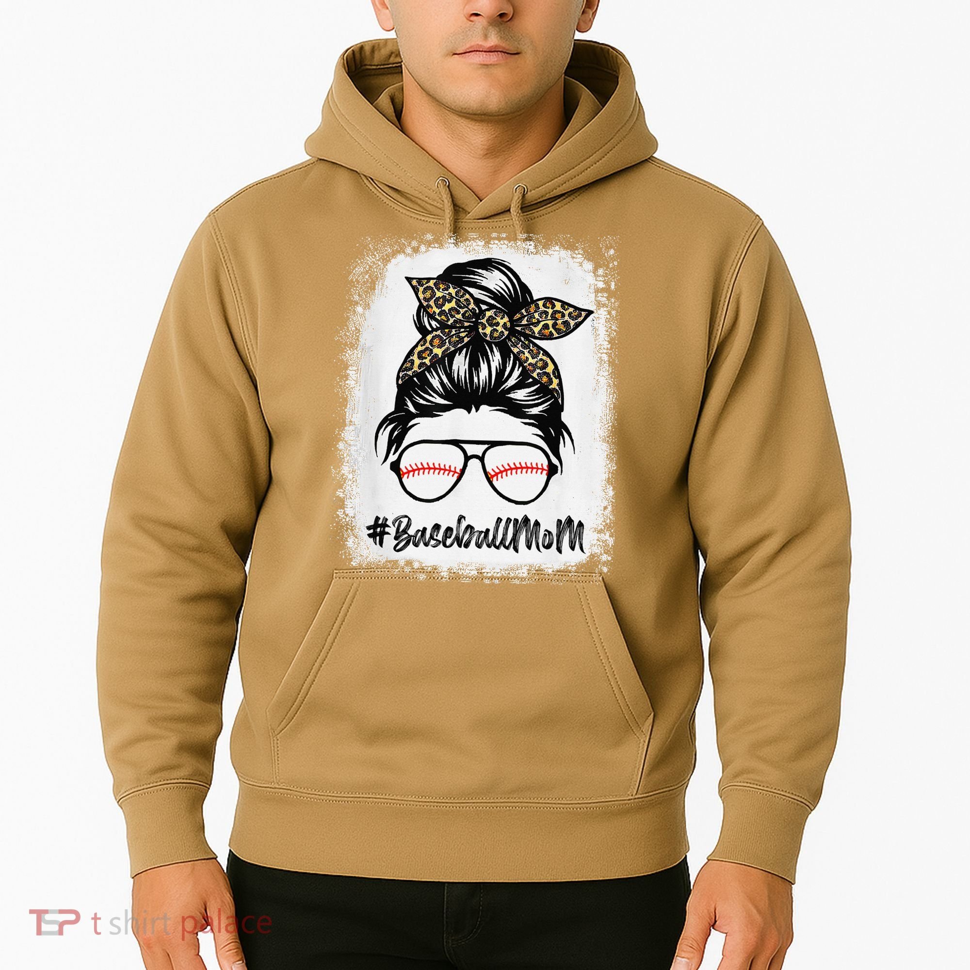Baseball Mom Leopard Mothers Day Women Baseball Mama Hoodie