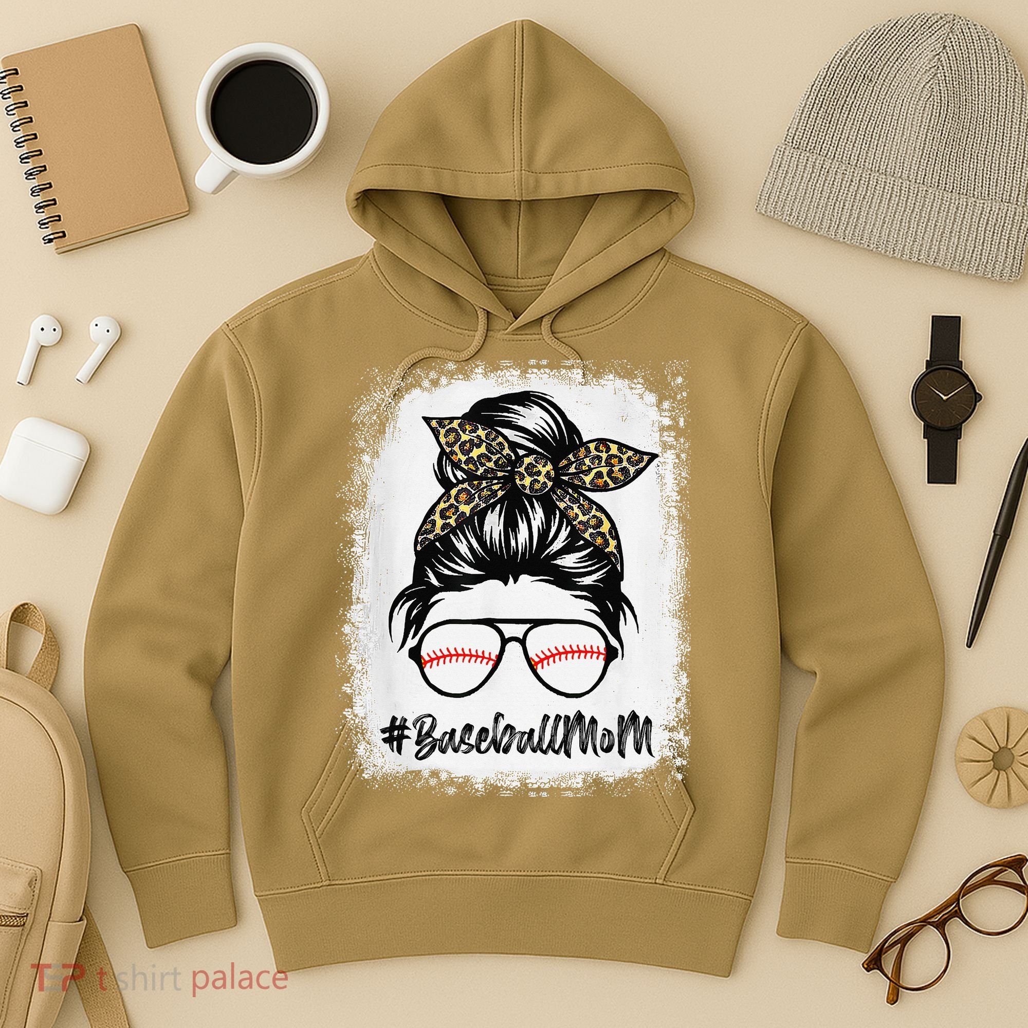 Baseball Mom Leopard Mothers Day Women Baseball Mama Hoodie