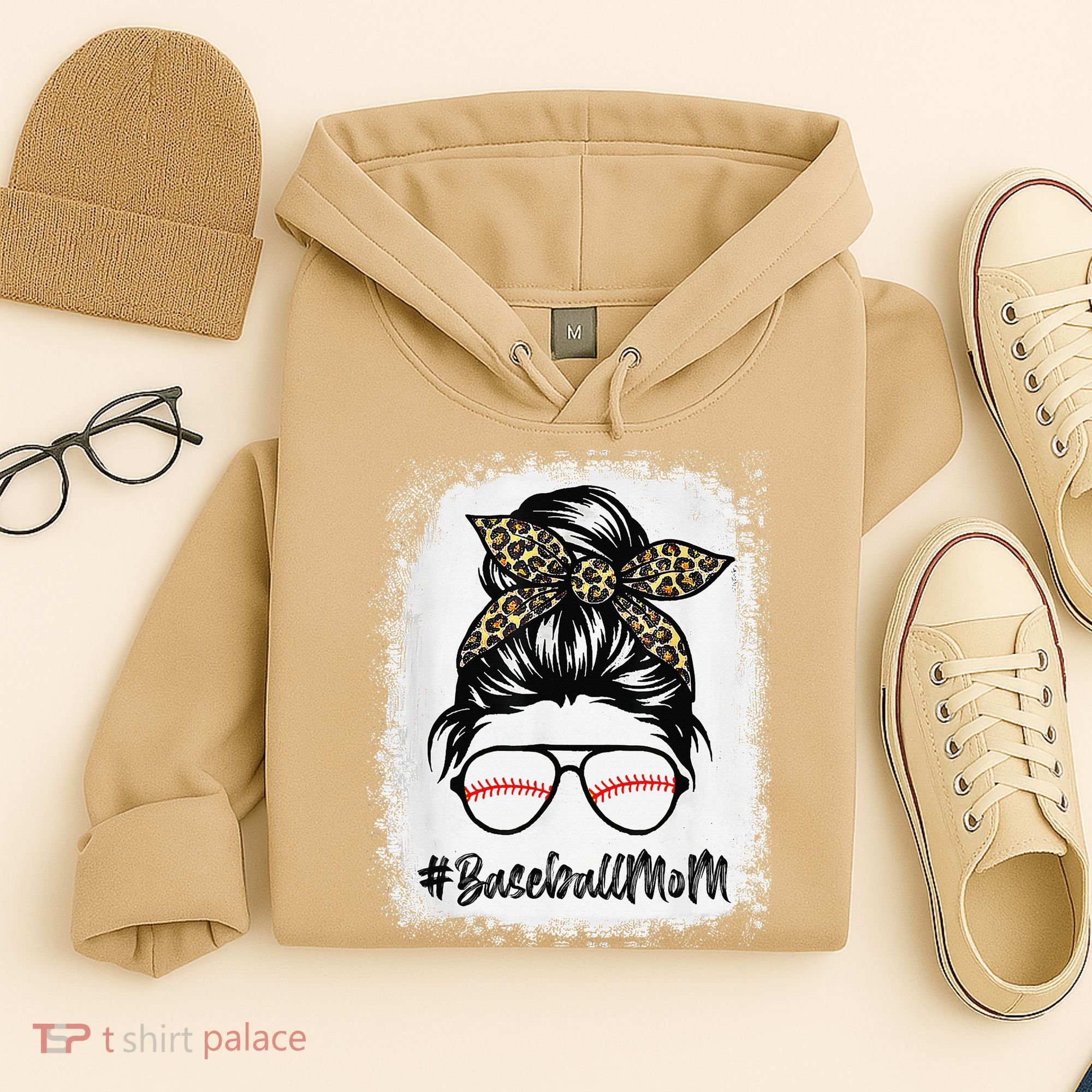 Baseball Mom Leopard Mothers Day Women Baseball Mama Hoodie