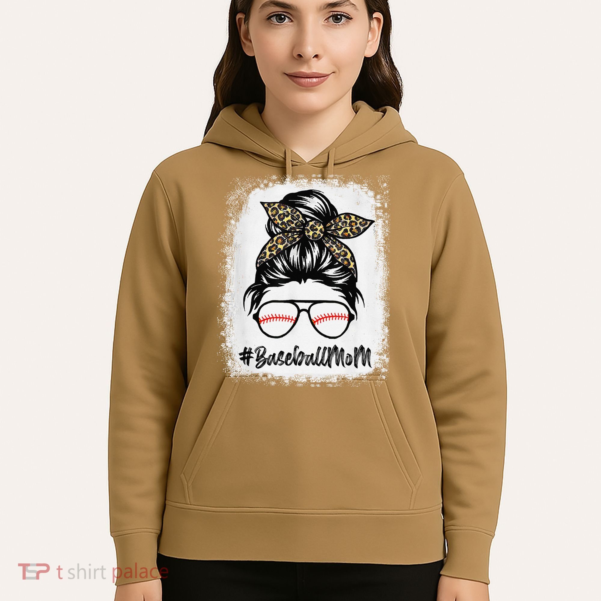 Baseball Mom Leopard Mothers Day Women Baseball Mama Hoodie