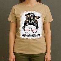 Baseball Mom Leopard Mothers Day Women Baseball Mama T-Shirt thumb 4