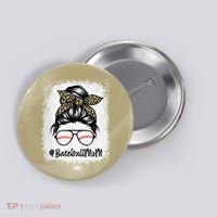 Baseball Mom Leopard Mothers Day Women Baseball Mama Button thumb 0