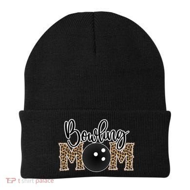 Bowling Mom Leopard Print Proud Bowling Mama Cool Gift Beanie