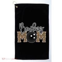 Bowling Mom Leopard Print Proud Bowling Mama Cool Gift Golf Towel thumb 0