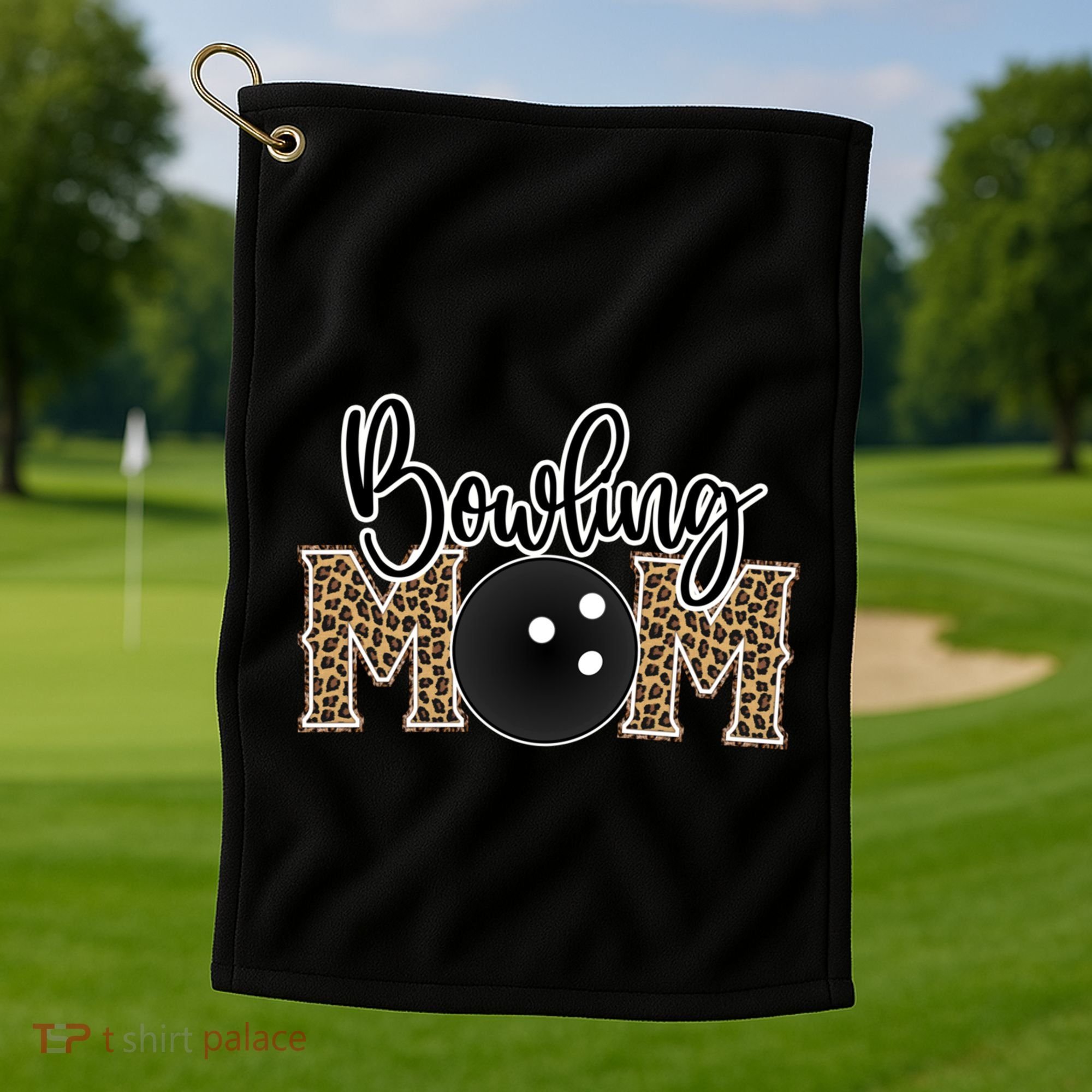Bowling Mom Leopard Print Proud Bowling Mama Cool Gift Golf Towel