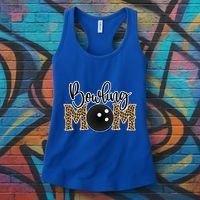 Bowling Mom Leopard Print Proud Bowling Mama Cool Gift Women's Tank Top thumb 3