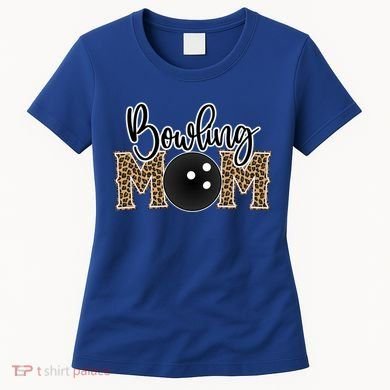 Bowling Mom Leopard Print Proud Bowling Mama Cool Gift Women's T-Shirt