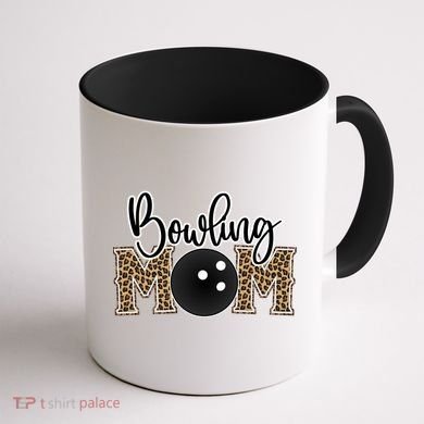 Bowling Mom Leopard Print Proud Bowling Mother Gift Coffee Mug back