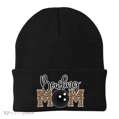 Bowling Mom Leopard Print Proud Bowling Mother Gift Beanie