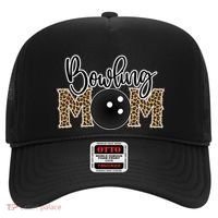 Bowling Mom Leopard Print Proud Bowling Mother Gift Hat thumb 0