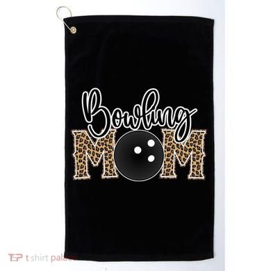 Bowling Mom Leopard Print Proud Bowling Mother Gift Golf Towel