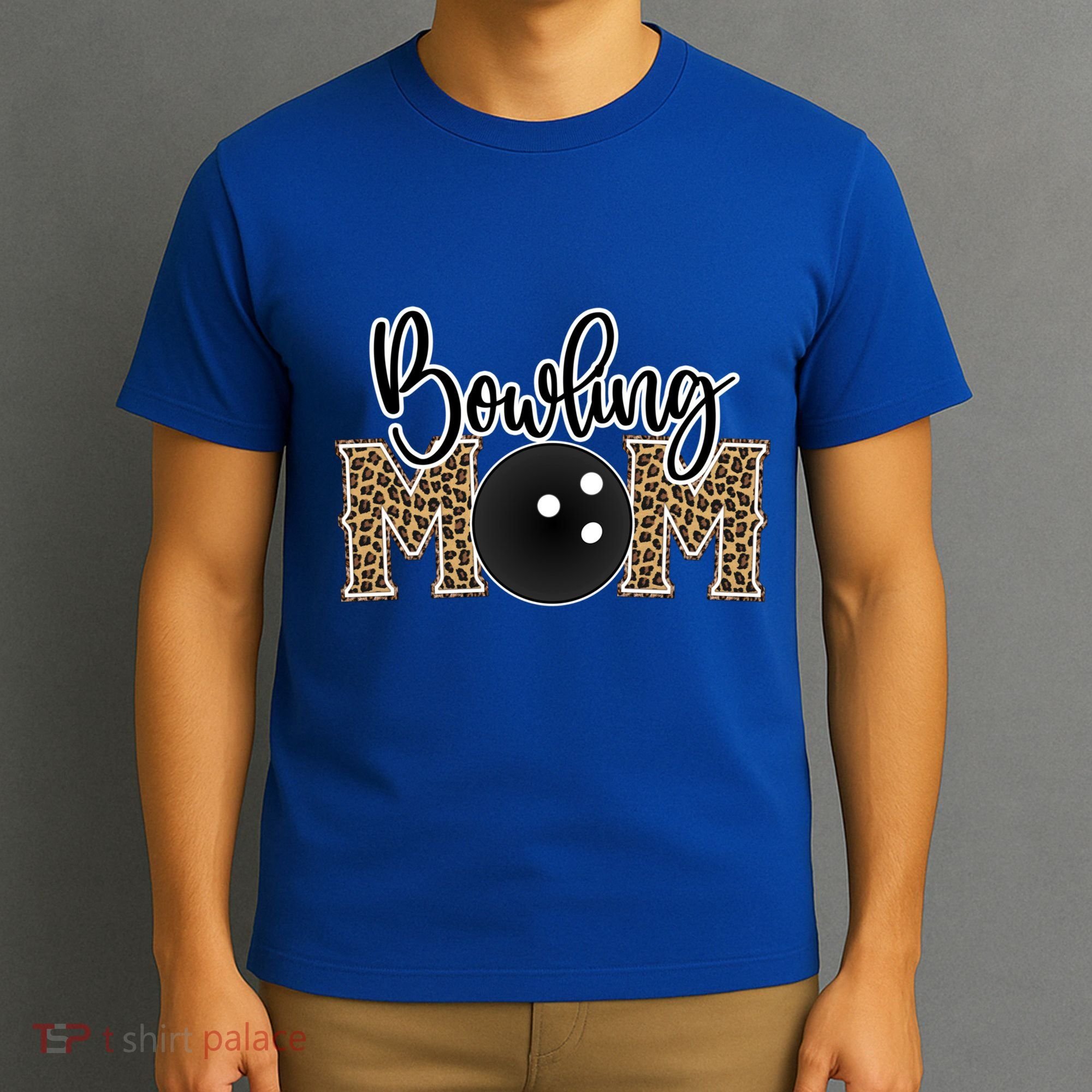 Bowling Mom Leopard Print Proud Bowling Mother Gift T-Shirt