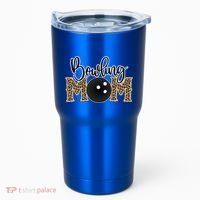 Bowling Mom Leopard Print Proud Bowling Mother Gift Tumbler thumb 0