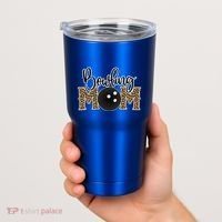 Bowling Mom Leopard Print Proud Bowling Mother Gift Tumbler thumb 2