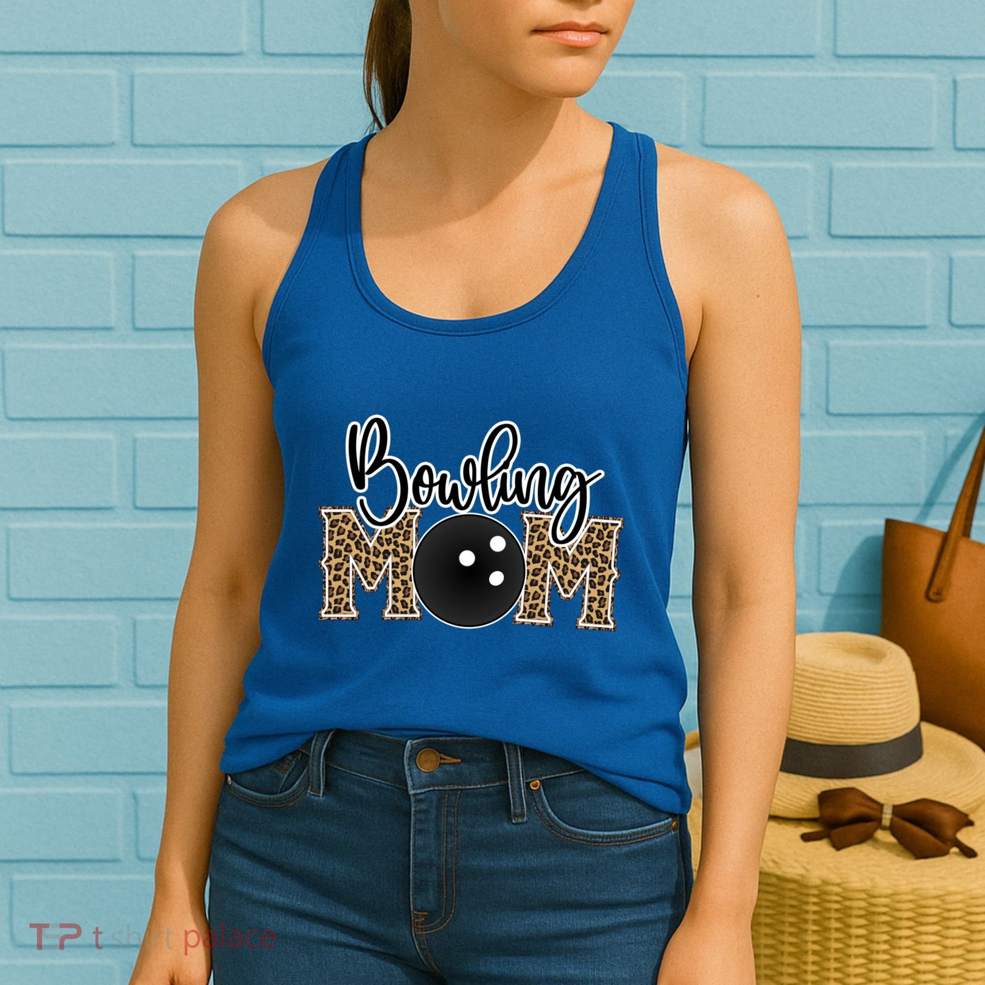 Bowling Mom Leopard Print Proud Bowling Mother Gift Women's Tank Top