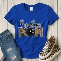 Bowling Mom Leopard Print Proud Bowling Mother Gift Women's T-Shirt thumb 3