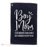 Boy Mom Less Drama Than Girl But Harder To Keep Alive Golf Towel thumb 0