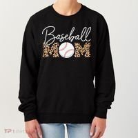 Baseball Mom - Leopard Print Cursive Script Women's Sweatshirt thumb 0