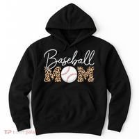 Baseball Mom - Leopard Print Cursive Script Hoodie thumb 0