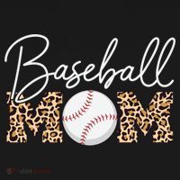 Baseball Mom - Leopard Print Cursive Script Hoodie thumb 2