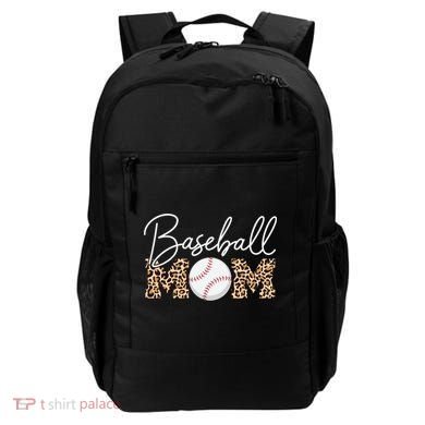 Baseball Mom - Leopard Print Cursive Script Backpack