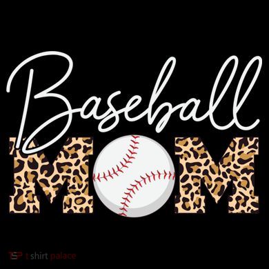 Baseball Mom - Leopard Print Cursive Script Coaster