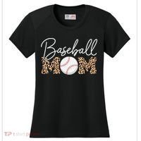Baseball Mom - Leopard Print Cursive Script Women's Cooling Performance Crew T-Shirt thumb 0