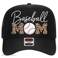 Baseball Mom - Leopard Print Cursive Script Hat thumb 0