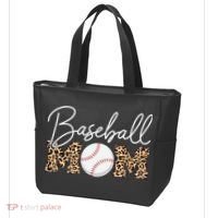 Baseball Mom - Leopard Print Cursive Script Tote Bag thumb 3