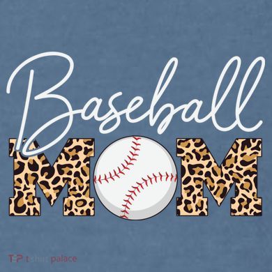 Baseball Mom - Leopard Print Cursive Script Garment-Dyed Sweatshirt