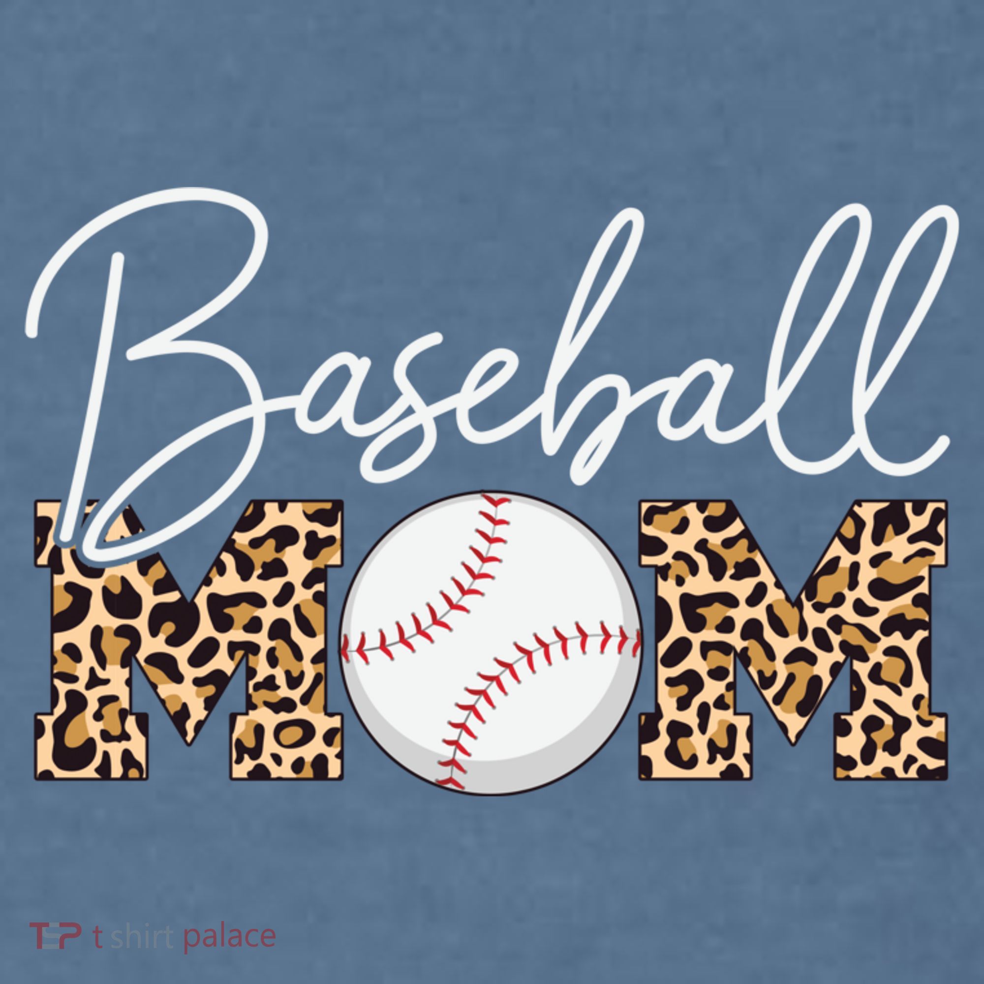 Baseball Mom - Leopard Print Cursive Script Garment-Dyed Sweatshirt