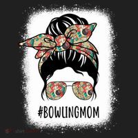 Bowling Mom Life Messy Bun Hair Bleached Great Gift Women's Sweatshirt thumb 2