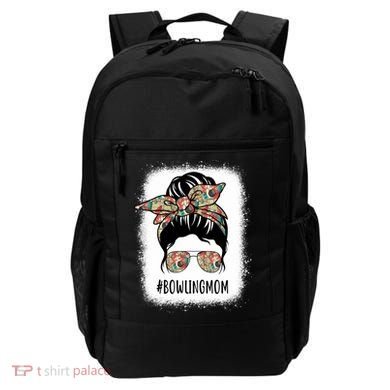 Bowling Mom Life Messy Bun Hair Bleached Great Gift Backpack