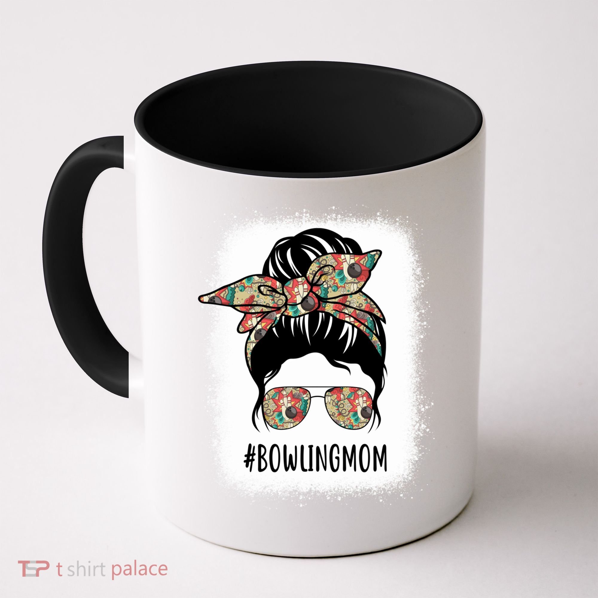 Bowling Mom Life Messy Bun Hair Bleached Great Gift Coffee Mug