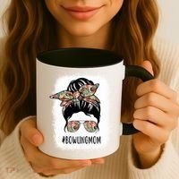 Bowling Mom Life Messy Bun Hair Bleached Great Gift Coffee Mug thumb 3
