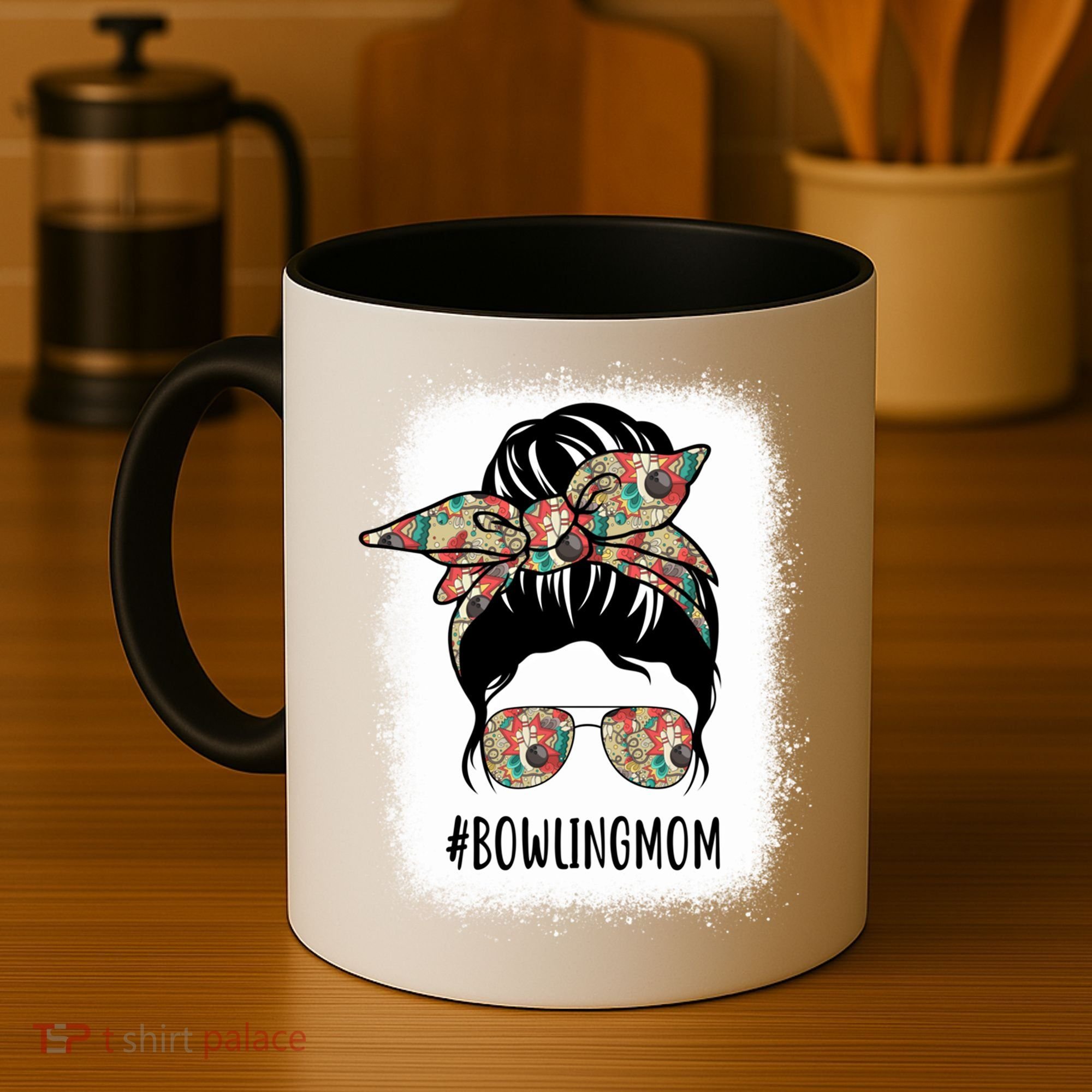 Bowling Mom Life Messy Bun Hair Bleached Great Gift Coffee Mug