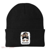 Bowling Mom Life Messy Bun Hair Bleached Great Gift Beanie thumb 0