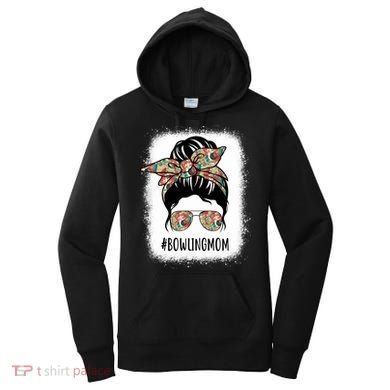 Bowling Mom Life Messy Bun Hair Bleached Great Gift Women's Hoodie