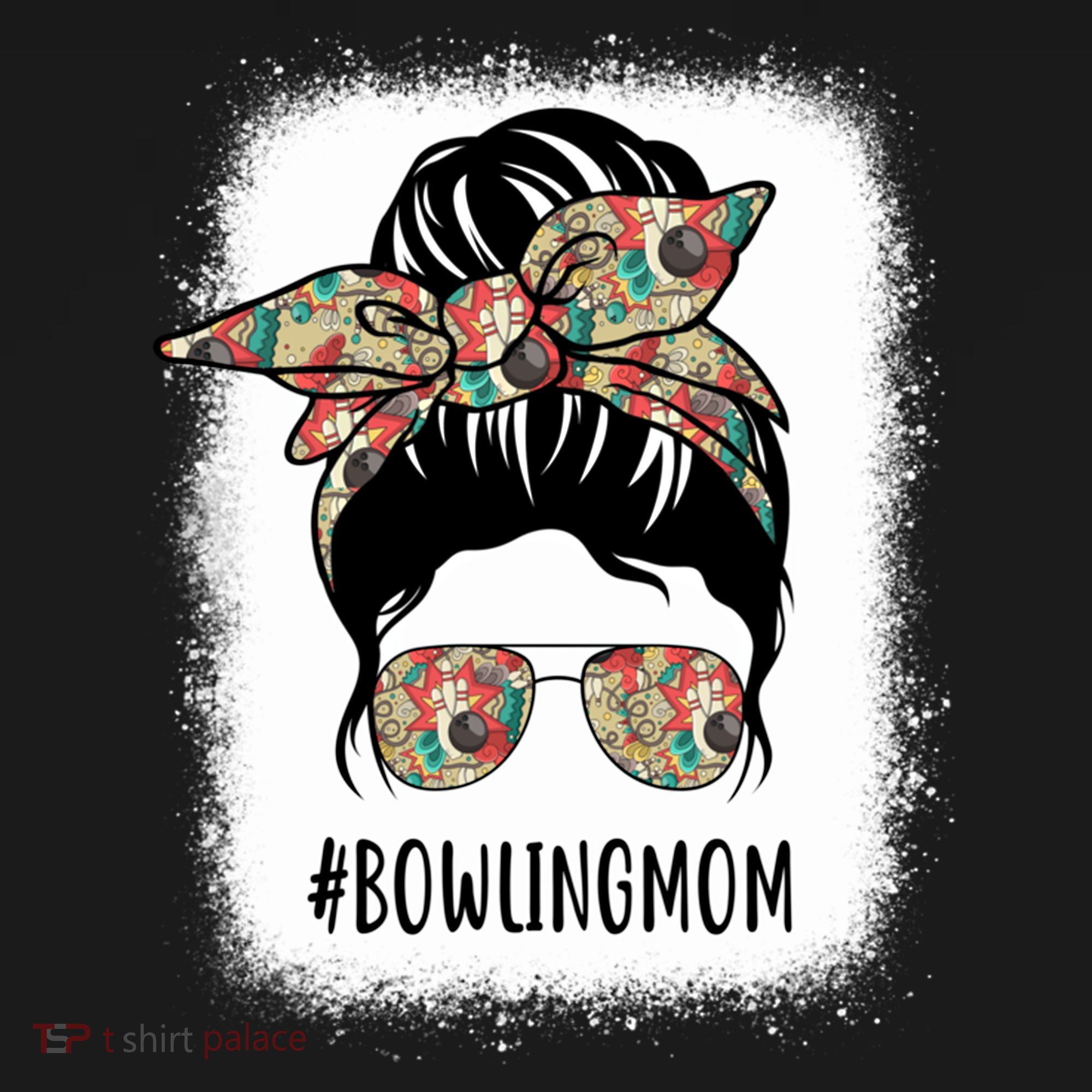 Bowling Mom Life Messy Bun Hair Bleached Great Gift Women's Hoodie