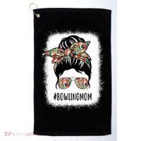 Bowling Mom Life Messy Bun Hair Bleached Great Gift Golf Towel thumb 0