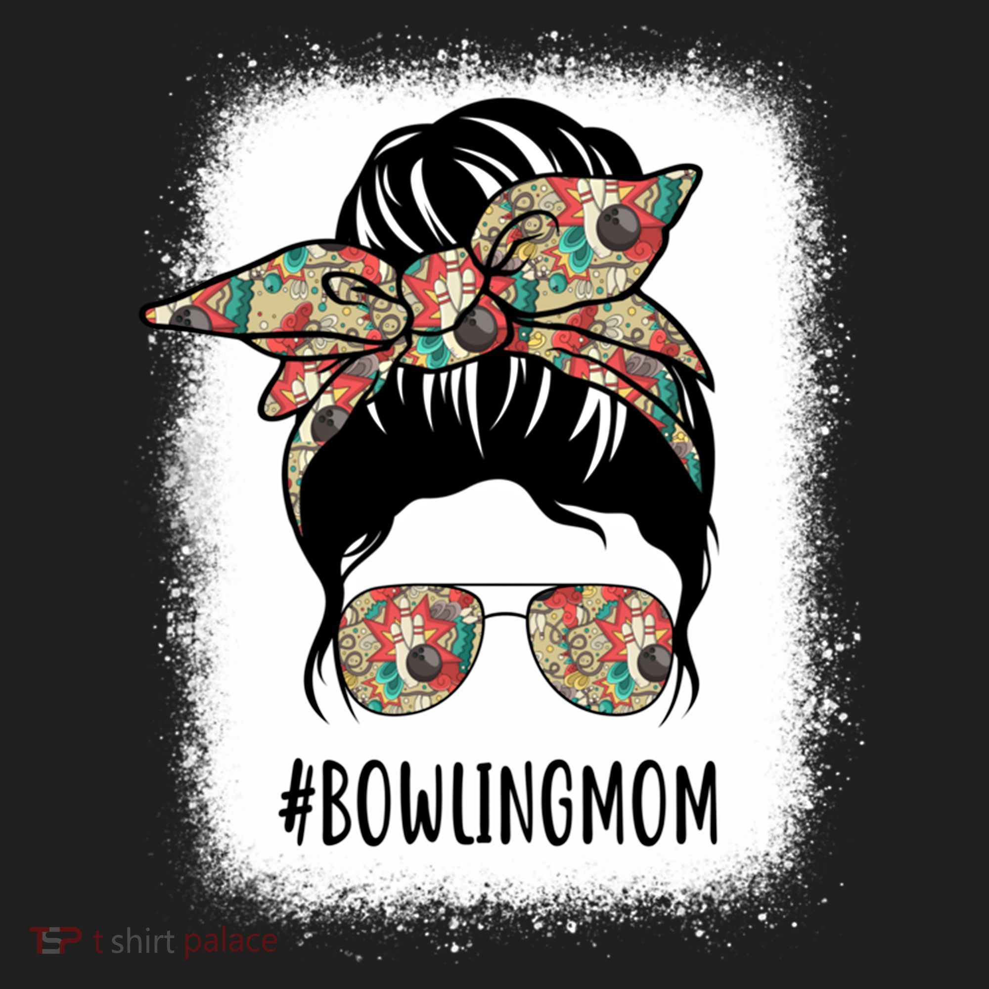 Bowling Mom Life Messy Bun Hair Bleached Great Gift Golf Towel