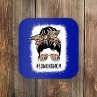 Bowling Mom Life Messy Bun Hair Bleached Great Gift Coaster thumb 0